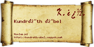 Kundráth Ábel névjegykártya