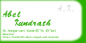 abel kundrath business card